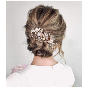 Imagem de Hair Clip Comb SWEETV Gold feito à mão Bridal Wedding Women