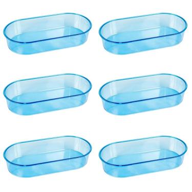 Imagem de Banheira Oval Azul Gg 700ml Kit 6 Unidades
