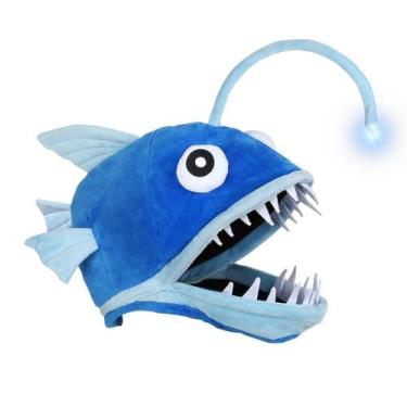 Imagem de Chapéu de fantasia Lrvcnva Angler Fish Light-up para Halloween adulto