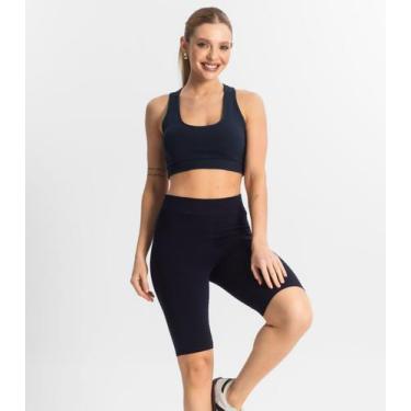 Imagem de Bermuda Ciclista Feminina em Cotton Pesado Select Azul, G, Azul