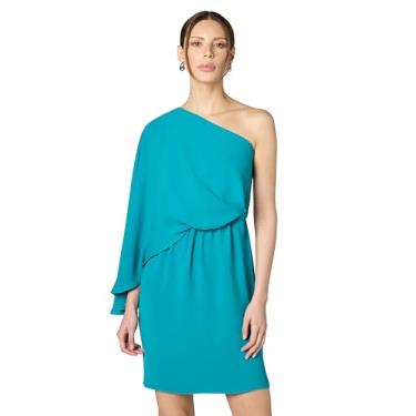 Imagem de Trina Turk Vestido de coquetel feminino de um ombro só, Azul Bahia, 34