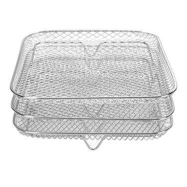 Imagem de AUNMAS 3 Racks de Fritadeira Em Aço Inoxidável de Camada, Lava -louças de Lava -louças Empilhável Racks de Desidratador para Fritadeira de Assando Assando