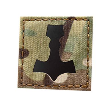 Imagem de IR Mjolnir 2x2 Infravermelho Martelo Thor Nórdico Viking Deus Trovão Tático Patch Moral (Multicam)