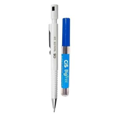 Imagem de Kit Lapiseira + Grafite Tecnocis CIS - 2.0mm C/ 6 Minas (Branco)