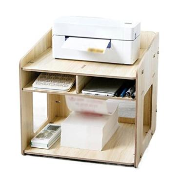Imagem de Suporte de impressão rack de impressora de madeira escritório armazenamento de mesa térmica papel de código de barras expresso único multicamadas mesa de impressora (cor: 1)
