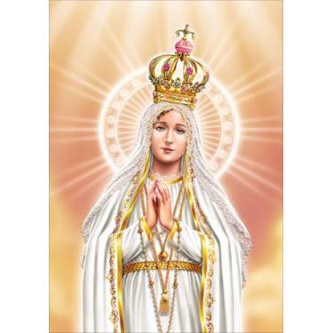 Imagem de Quadro Com Moldura Religiosos Nossa Senhora de Fátima Coroa - Fabrika 