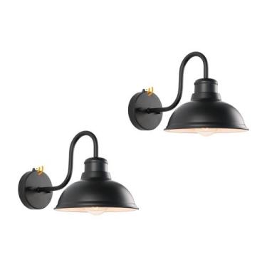 Imagem de Arandelas de parede externas LPRZSG, pacote com 2 unidades, pretas, im