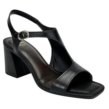 Imagem de Sandália Dakota Couro Salto Bloco Y9991 Preto