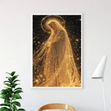 Imagem de Quadro Nossa Senhora Manto De Luz Dourado 45X34Cm - Vidro