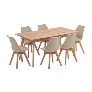 Imagem de Conjunto Mesa De Jantar Retangular Vertice 90cm x 160cm com 6 Cadeira 