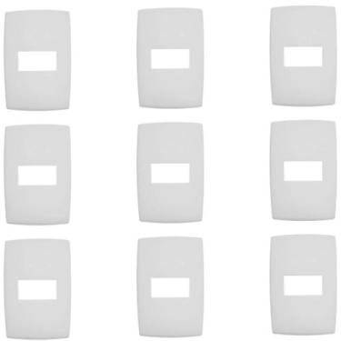 Imagem de Kit 9 Placa Espelho 4x2 Módulo Horizontal 618505 Pial Plus