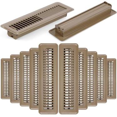 Imagem de Floor Register Yaocom 12 peças de 5 x 30 cm de aço marrom com amortece