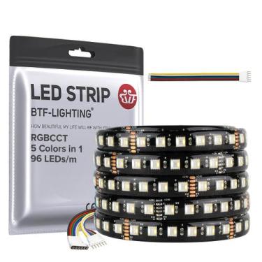 Imagem de Luzes de fita LED BTF-LIGHTING RGBCCT 5050SMD 16,4 pés 96 LED/m
