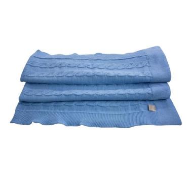 Imagem de Manta Infantil Trançada - Kowak, Azul-Claro