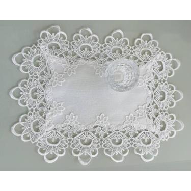 Imagem de Toalhinha de Bandeja Kasilar Veneza Luxo 30x45cm Bordado Guipir - Kasi