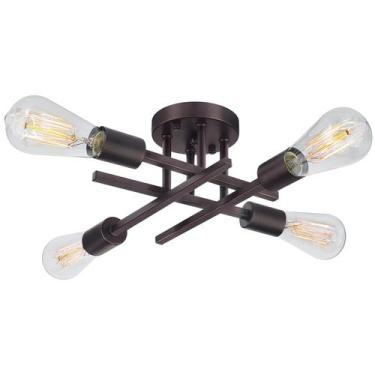 Imagem de Luminária de teto SunRider Industrial 4-Light Bronze