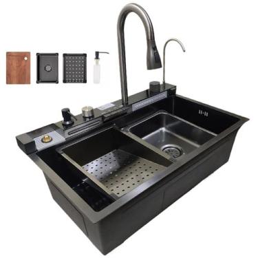 Imagem de Cuba Gourmet Inox Premium Pia Inteligente Cozinha Torneira Limpador de