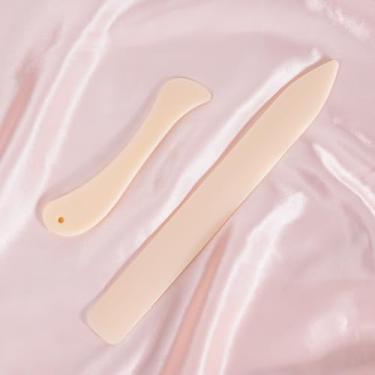 Imagem de 2 peças de pasta óssea para artesanato dobrável para polimento de couro feito à mão, artesanato em papel, cartões, scrapbook, encadernação