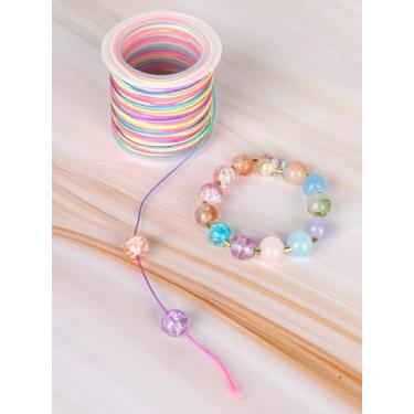 Imagem de Cordão de pulseira de 1 mm, cordão elástico arco-íris para fazer joias, colares, miçangas e projetos de artesanato
