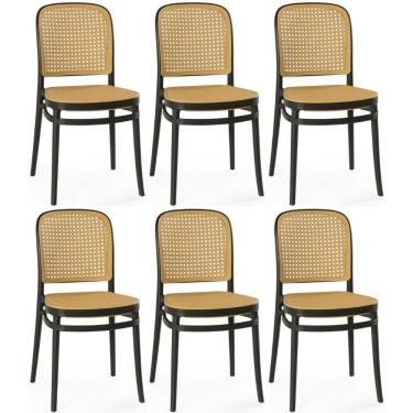 Imagem de Kit 6 Cadeiras De Jantar Roma Para Sala E Cozinha - Preto