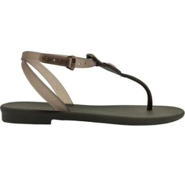 Imagem de Sandália Feminina Rasteira Casual Dia a Dia Praia Passeio Cacau Luar Grendha 18845-Feminino