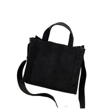 Imagem de Bolsa Feminina Transversal Quadrada Em Veludo Estilo Casual Elegante Para Dia A Dia (Preto com ziper)