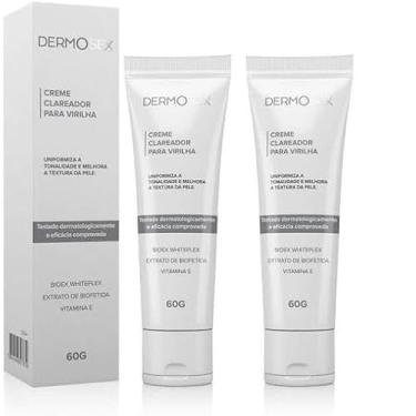 Imagem de Kit 02 Creme Clareadores de Virilha, Axila e Pescoço Linha Dermosex 60g Cada. Com extrato de biofetida, Vitamina E e Bioex Whiteplex
