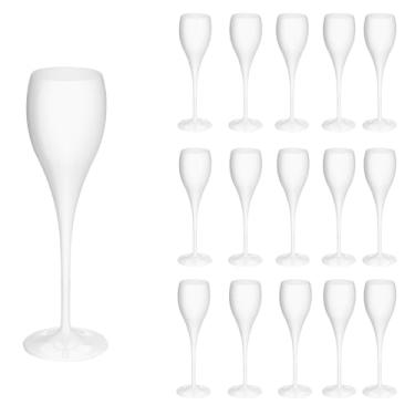 Imagem de Taça De Espumante 120ml Kit 16un Brut Alto Padrão Acrílico (BRANCO)