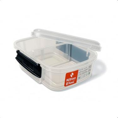 Imagem de Pote Marmita 2 Divisões 600ML Mantimentos Com Trava Tampa