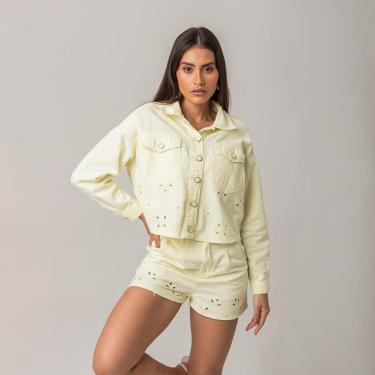 Imagem de Jaqueta Feminina Cropped Sarja Manga Longa Disparate-Feminino