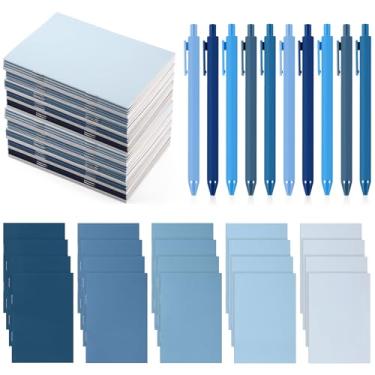 Imagem de Eaasty Conjunto de 20 mini cadernos operacionais de Natal com canetas esferográficas, presente de volta às aulas, pequeno bolso, diários e canetas de composição de cores graduais para material escolar