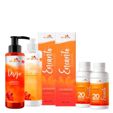 Imagem de Beleza Ruiva – Kit Coloração Encanto Colors Ruivo Intenso Base 8 | Louro Claro Cobre Intenso | Oxigenada 20vol 6% | Cor Vibrante, Brilho e Nutrição Profissional