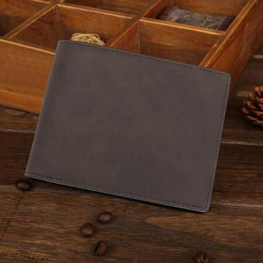 Imagem de Carteira masculina fina com bolso frontal minimalista com vários compartimentos, organizador compacto de viagem para negócios, Café escuro, Casual