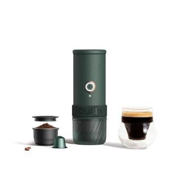 Imagem de OutIn Mino Máquina de café expresso elétrica portátil, mini cafeteira de acampamento para viagem, máquina de café de bolso com aquecimento automático, adaptador para café moído e cápsulas NS