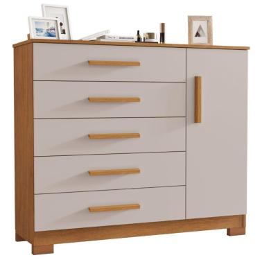 Imagem de Cômoda Pietra Cinamomo Off White 1 Porta 5 Gavetas Jcm Movelaria