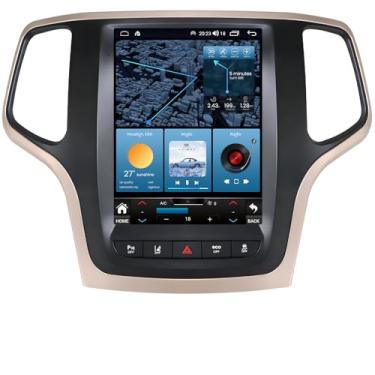 Imagem de Atualização de rádio estéreo automotivo para Jeep Grand Cherokee 2014 2015 2016 2017, 4 + 64 GB, CarPlay sem fio e Android Auto, Android 13, controle de voz SWC, GPS, Bluetooth 5.0, WiFi, com câmera