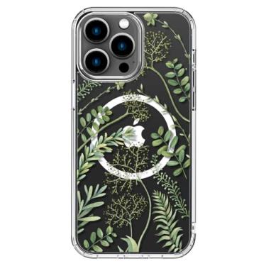 Imagem de ICEDIO Capa para iPhone 16 Pro com protetor de tela - compatível com carregamento sem fio, proteção aprimorada para câmera, capa transparente com design floral moderno para mulheres - flores florais