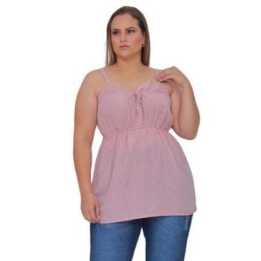 Imagem de Blusa Plus Size Regata Listrada Com Laço-Feminino