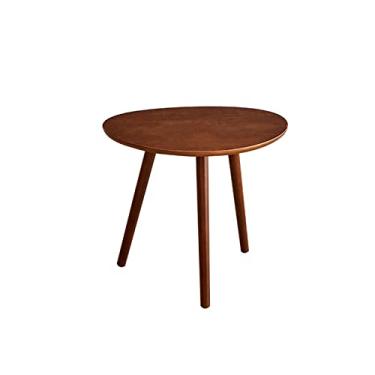 Imagem de FENOKD Mesas de centro embutidas, conjunto de 2 mesas altas e baixas de madeira maciça, mesas laterais empilháveis, mesas de sala de estar para escritório ou casa (A 50 x 45 cm)