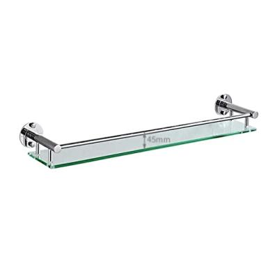 Imagem de Prateleira multifuncional, prateleira de banheiro 8 mm rack de armazenamento de vidro temperado com trilho organizador de suspensão montado na parede/12 x 40 cm 12 x 50 cm