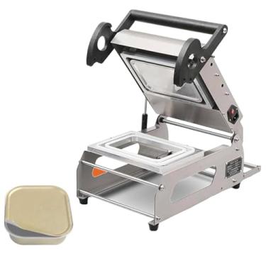 Imagem de HYUIO Máquina seladora de bandeja de alimentos comercial, embalagem de pressão manual para caixas para viagem, solução de vedação eficiente de 7 a 8 vezes/minutos