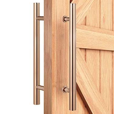 Imagem de Maçaneta de porta deslizante para porta de celeiro conjunto de ferragens dupla face alças em forma de H de aço inoxidável porta de vidro de uso duplo porta de madeira (120 x 90 cm) (100 x 70 cm)