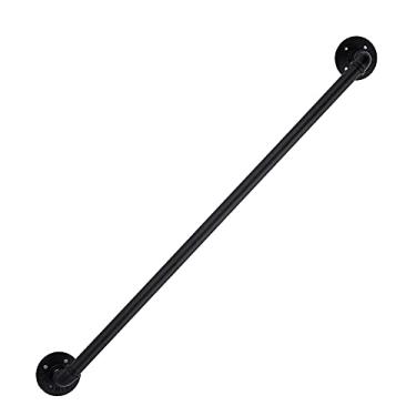 Imagem de SENNIAN Corrimãos de escada, kit de barra de apoio, suportes de parede de ferro forjado, guarda-corrimão de escada de metal, trilho de mão de deck de varanda de escadas para interior e exterior (cor