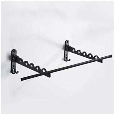 Imagem de EESCZVGBDX Suporte para lavanderia, suporte para secadora de roupas montado na parede, liga de alumínio, arejador, varanda secadora, multifunções, push and pull retrátil, arejador de roupas novo