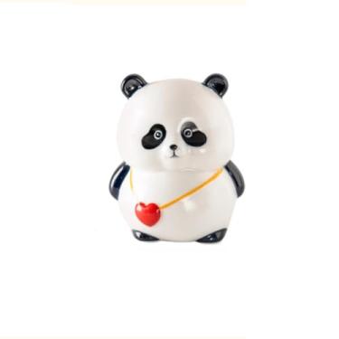 Imagem de Cofrinho panda de cerâmica, enfeite de mesa fofo para decoração de casa e quarto, caixa decorativa para economizar dinheiro com pingente (tamanho único)