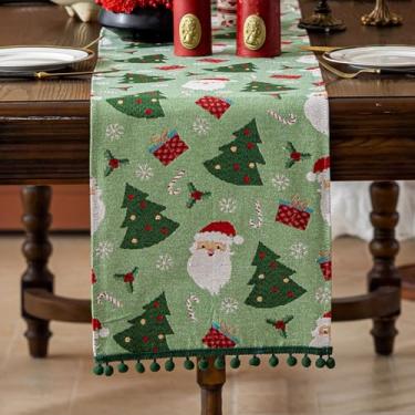 Imagem de Caminho de mesa de Natal decoração de mesa de jantar de Natal para decoração de festa em casa 33 x 180 centímetros