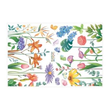 Imagem de FLCPJGV Adesivo de Parede Floral Estiloso Faça Você Mesmo para Parede de Escritório E Casa