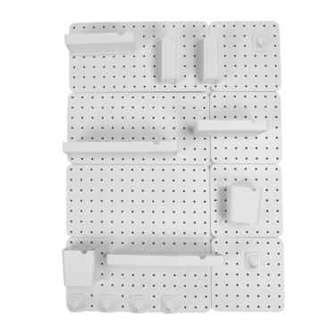 Imagem de Hztyyier Kit de Combinação de Pegboard Organizador de Parede que Economiza Espaço para Cozinha Doméstica, Kit Combinado de Pegboard Montável de Material Premium Com Acessórios para Escritório de