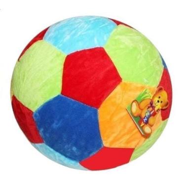 Imagem de Bola Pelúcia Fofinha Colorida Com Som Chocalho Para Infantil - Fizzy