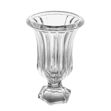 Imagem de Vaso Decorativo de Vidro C/Pé Renaissance Transparente 24x15cm Lyor